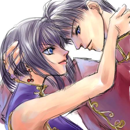 1boy, 1girl, black_hair, blue_eyes, brother_and_sister, cross-empire, crossempire, fire_emblem