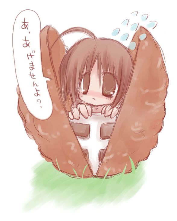 10s, 1girl, ahoge, brown_hair, chibi, female_focus, pupa, pupa_(ragnarok_online)
