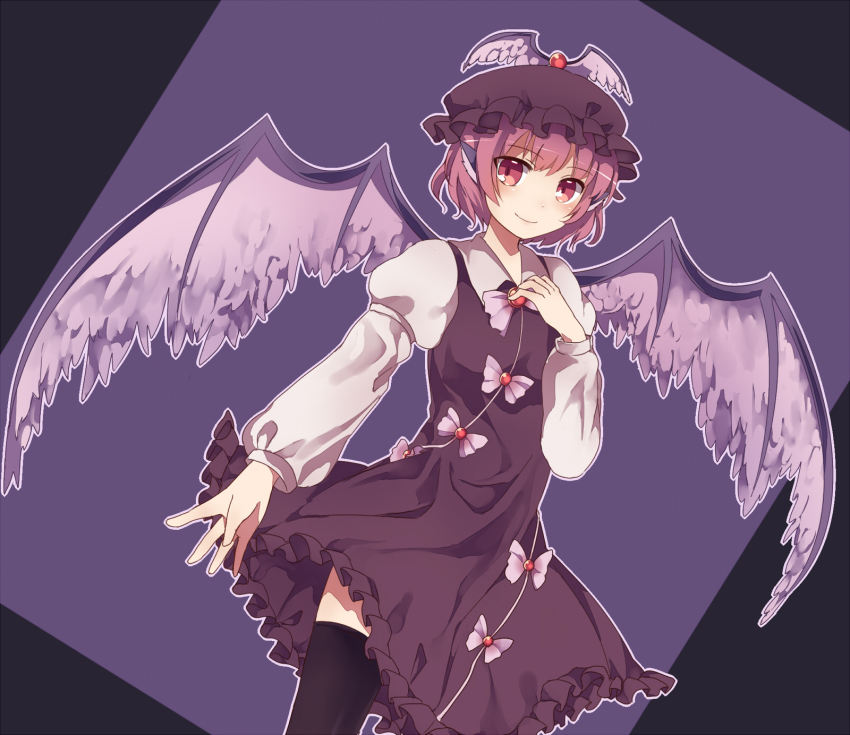 1girl, animal_ears, bird_wings, black_thighhighs, brown_dress, dress, female_focus, hachimitsu_ame_(phoenix)