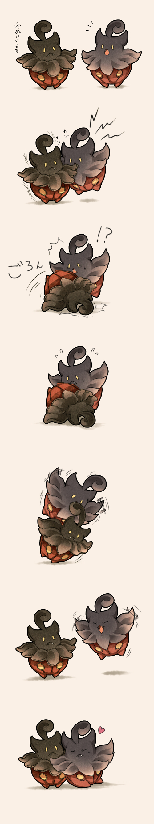 !, 10s, :<, ?, absurdres, comic, doll, fangs