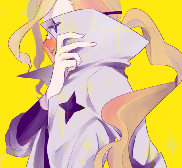 10s, 1boy, bad_id, bad_pixiv_id, blonde_hair, iori_shirou, kill_la_kill, lab_coat