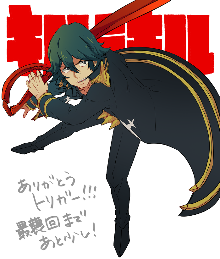 10s, 1boy, green_hair, kill_la_kill, long_coat, male_focus, meme, mitsu_(imoimou)