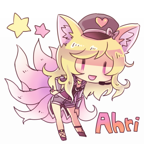1girl, :d, ahri_(league_of_legends), alternate_color, alternate_costume, alternate_eye_color, alternate_hair_color, alternate_hairstyle
