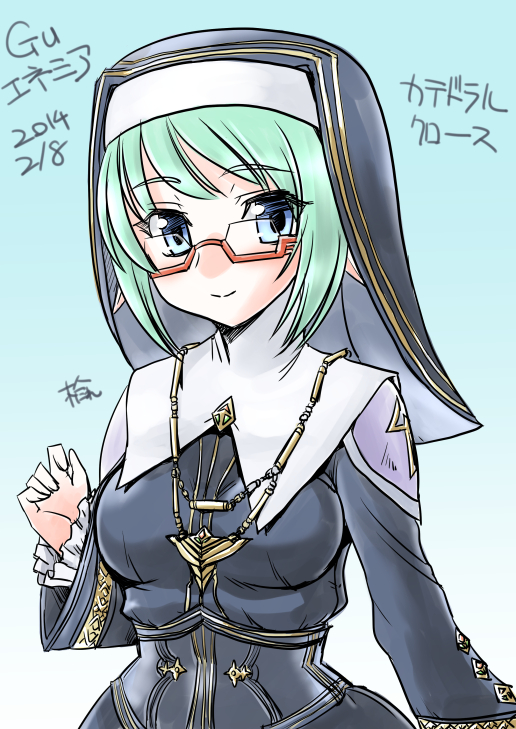1girl, bad_id, bad_pixiv_id, blue_eyes, breasts, cathedral_cross, character_name, dated
