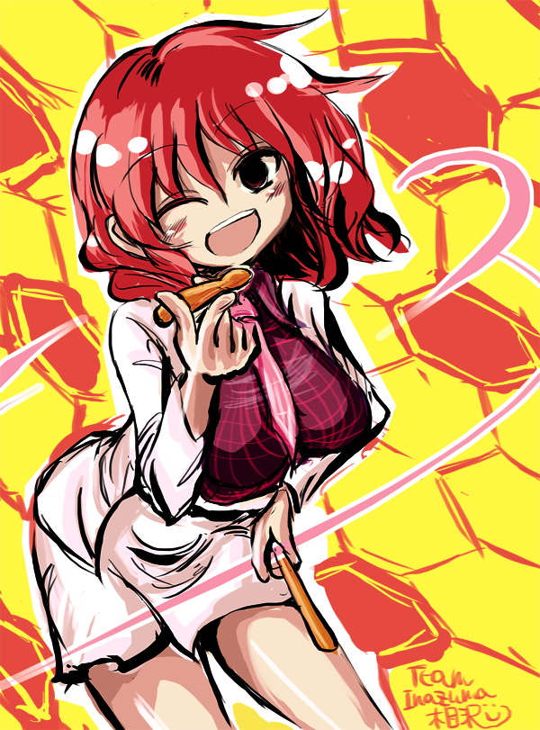 1girl, aizawa_(teaminazuma), artist_name, bad_id, bad_pixiv_id, drum, drumsticks, female_focus