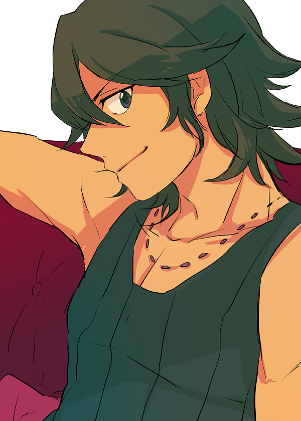 10s, bad_id, bad_pixiv_id, green_eyes, green_hair, jewelry, kill_la_kill, long_hair