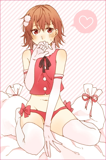 1girl, bag, blush, brown_eyes, brown_hair, crop_top, crop_top_overhang, female_focus