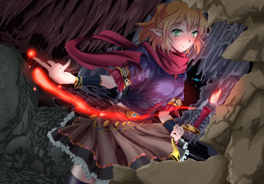 1girl, alternate_costume, anime_coloring, arm_warmers, b_dome, belt, blonde_hair, bracelet