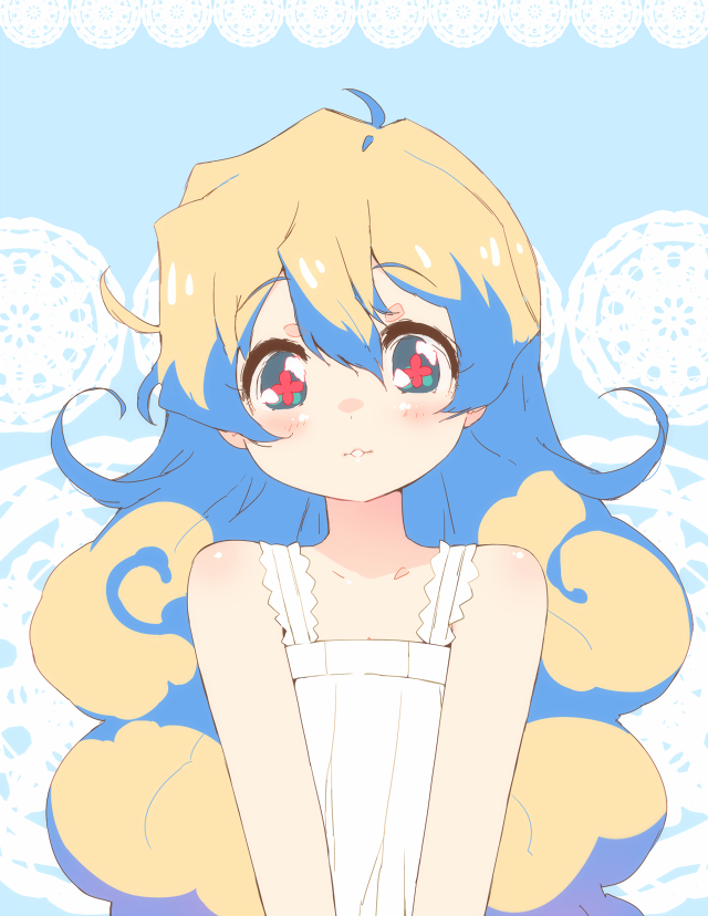 +_+, 00s, 1girl, bad_id, bad_pixiv_id, blush, cross-shaped_pupils, female_focus