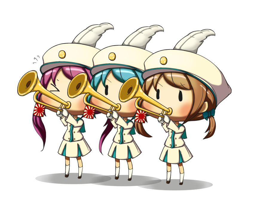 >_<, 10s, 3girls, aqua_hair, bad_id, bad_nicoseiga_id, brown_hair, error_musume