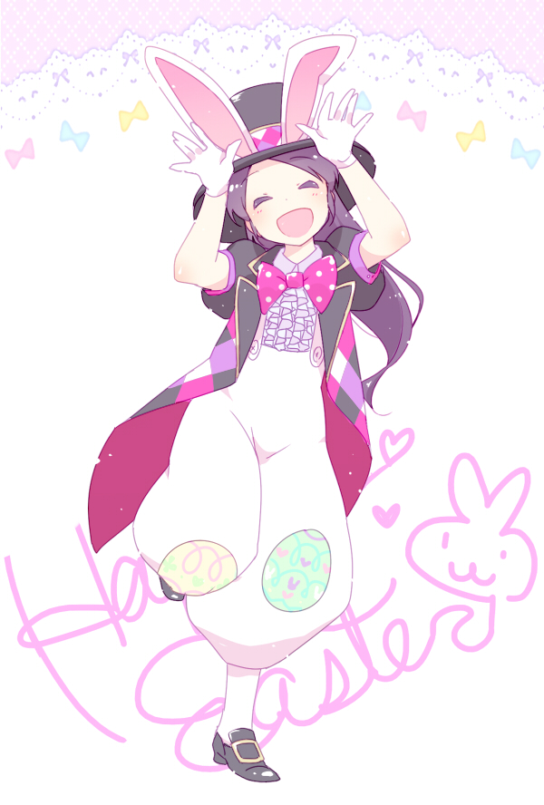 1girl, animal_ears, b_(kana0816), bow, bowtie, closed_eyes, cosplay, disney