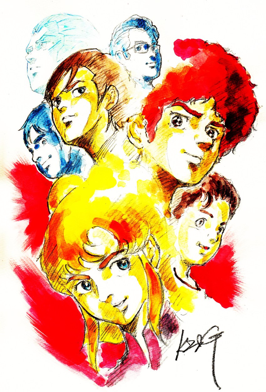 1girl, absurdres, bento_malus, blonde_hair, brown_hair, child, cosmo_yuki, deck_afta