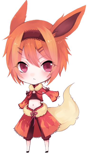 1girl, animal_ears, bad_id, bad_pixiv_id, blush, female_focus, flareon, frown