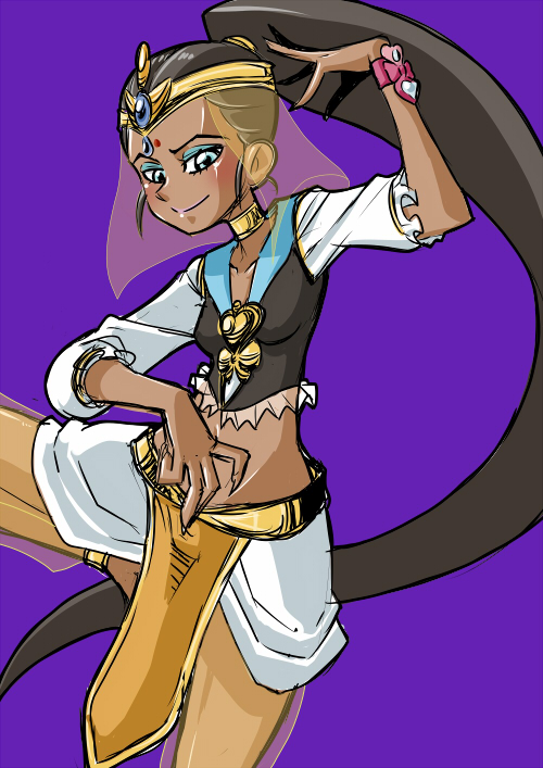 10s, 1girl, bad_id, bad_pixiv_id, cure_nile, eyeshadow, female_focus, happinesscharge_precure!