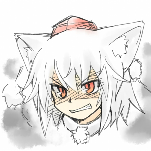 1girl, angry, animal_ears, bad_id, bad_pixiv_id, female_focus, inubashiri_momiji, kibisake