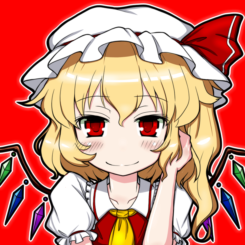 1girl, ascot, blonde_hair, blush, collarbone, eruru_(erl), female_focus, flandre_scarlet