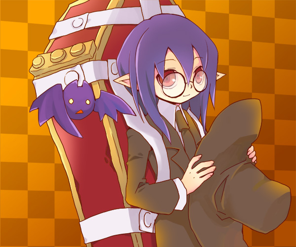 1girl, bad_id, bad_pixiv_id, bat_(animal), coffin, female_focus, glasses, hat