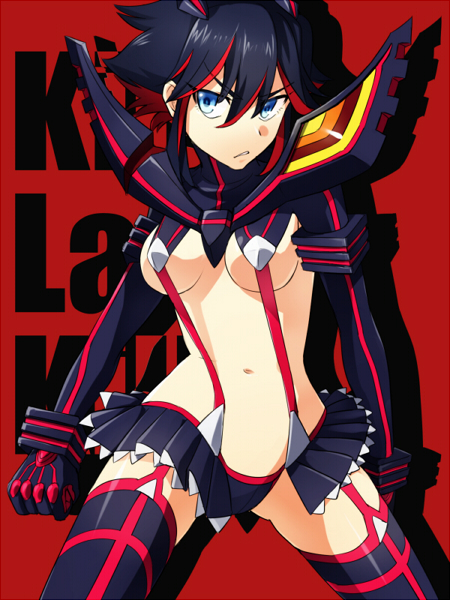 10s, 1girl, bad_id, bad_pixiv_id, black_hair, blue_eyes, breasts, cleavage