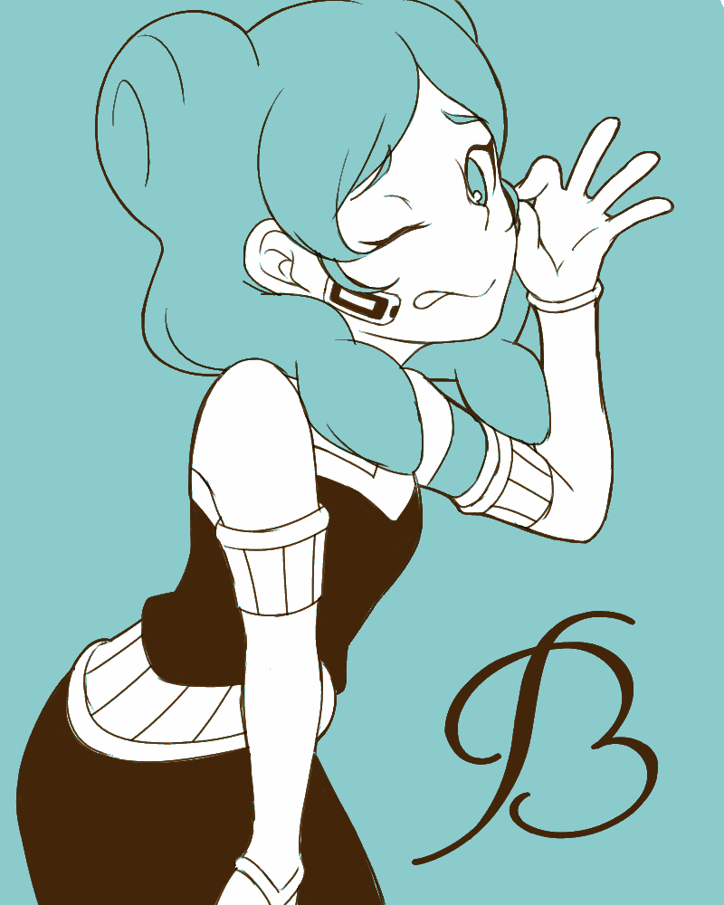 1girl, armband, bad_id, bad_pixiv_id, beta_(inazuma_eleven), character_name, cotoco_(kuuuman), dojikko_pose