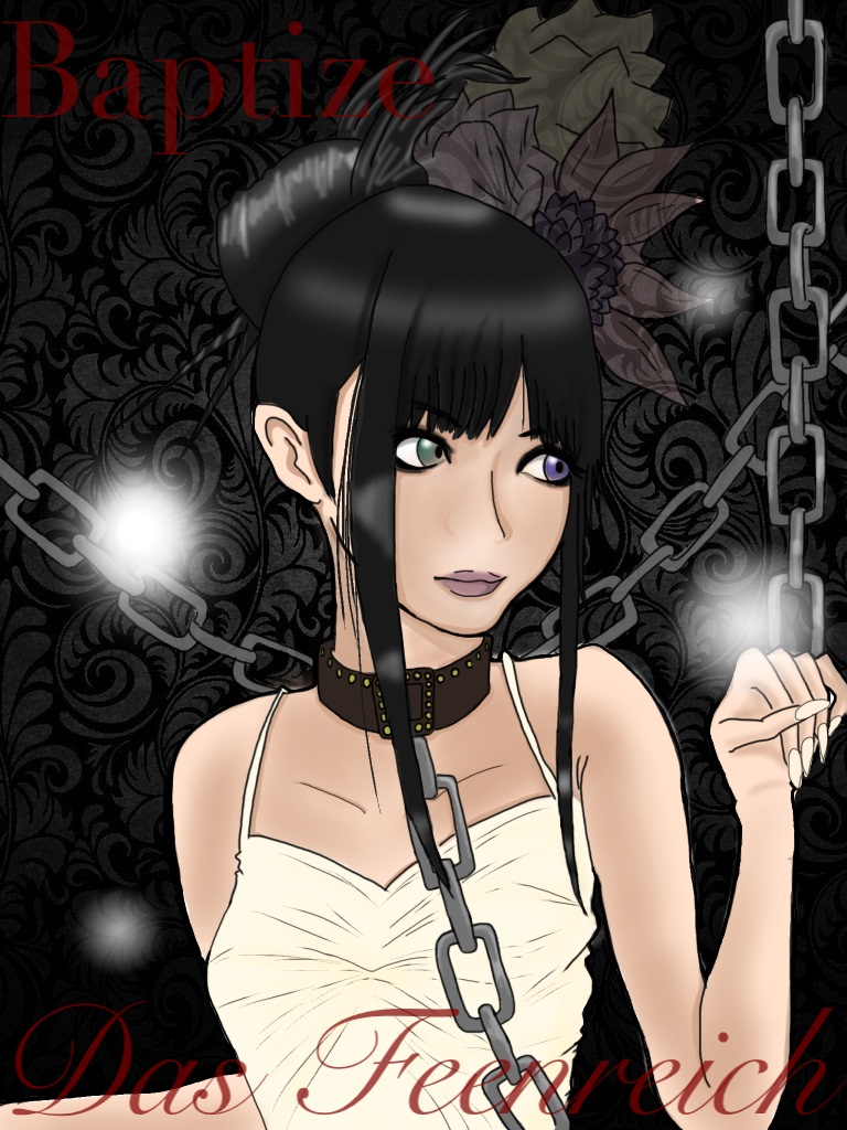 1girl, baptize_(yousei_teikoku), chain, female_focus, hair_ornament, heterochromia, j-rock, solo