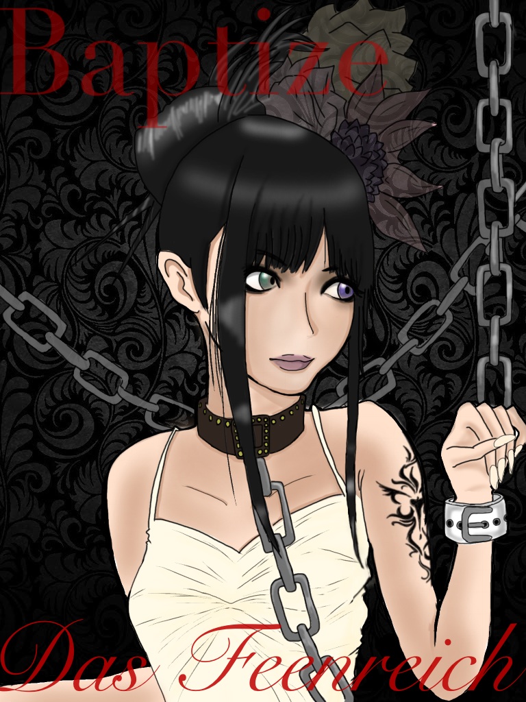 1girl, baptize_(yousei_teikoku), chain, female_focus, hair_ornament, heterochromia, j-rock, solo