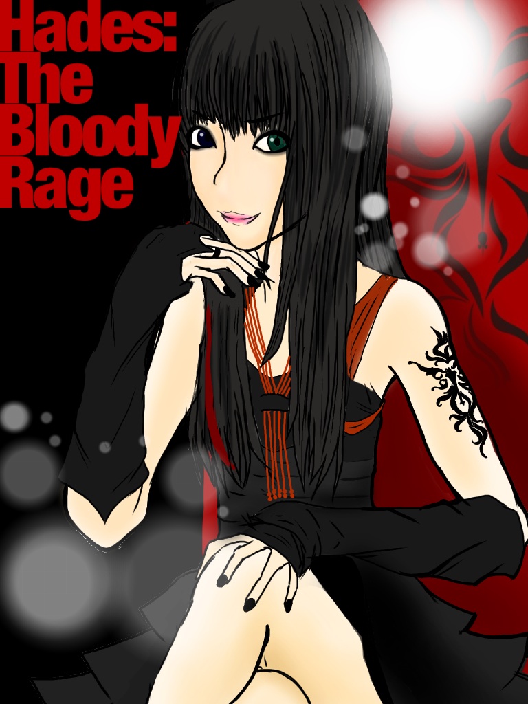 1girl, female_focus, hades:_the_bloody_rage_(yousei_teikoku), hair_ornament, heterochromia, j-rock, looking_at_viewer, nail_polish