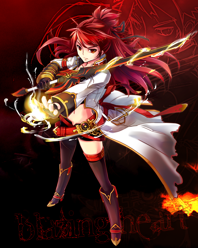 1girl, asymmetrical_clothes, bad_id, bad_pixiv_id, black_thighhighs, blazing_heart_(elsword), boots, coat