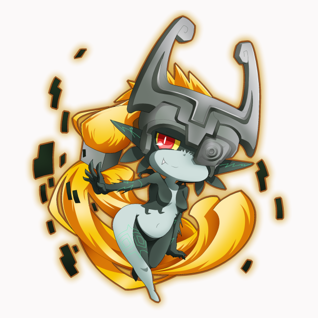 1girl, fang, female_focus, helmet, midna, neru_(neruneruru), nintendo, pointy_ears