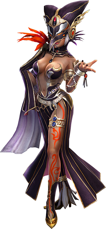 1girl, breasts, cia_(hyrule_warriors), cleavage, dark_skin, full_body, hand_on_own_hip, hyrule_warriors