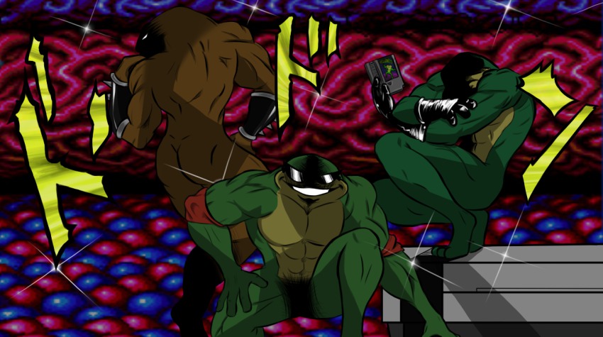3boys, ass, back, battletoads, crossover, fabulous, frog, game_cartridge