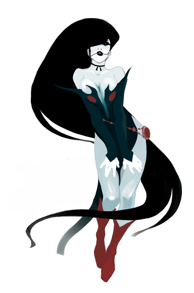 1girl, bare_shoulders, belt, black_hair, boots, breasts, cleavage, dark_angel