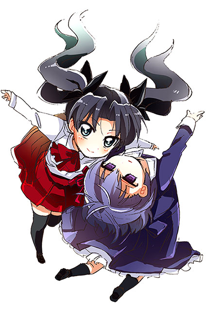 2girls, aged_down, ashida_yuri, black_hair, child, empty_eyes, fate/stay_night, fate/zero