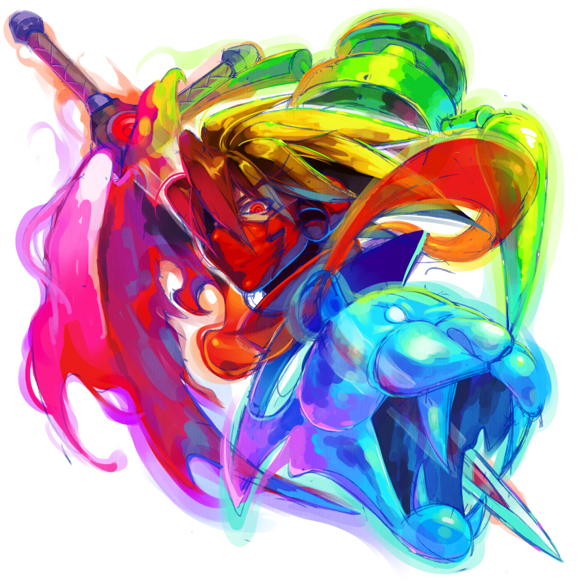 1boy, brown_hair, energy_sword, eyebrows, hair_over_one_eye, highres, keiko_rin, looking_at_viewer