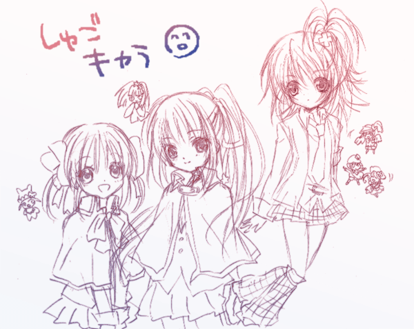 1boy, 6+girls, blazer, cowboy_shot, fujisaki_nadeshiko, hair_ornament, hairclip, hinamori_amu