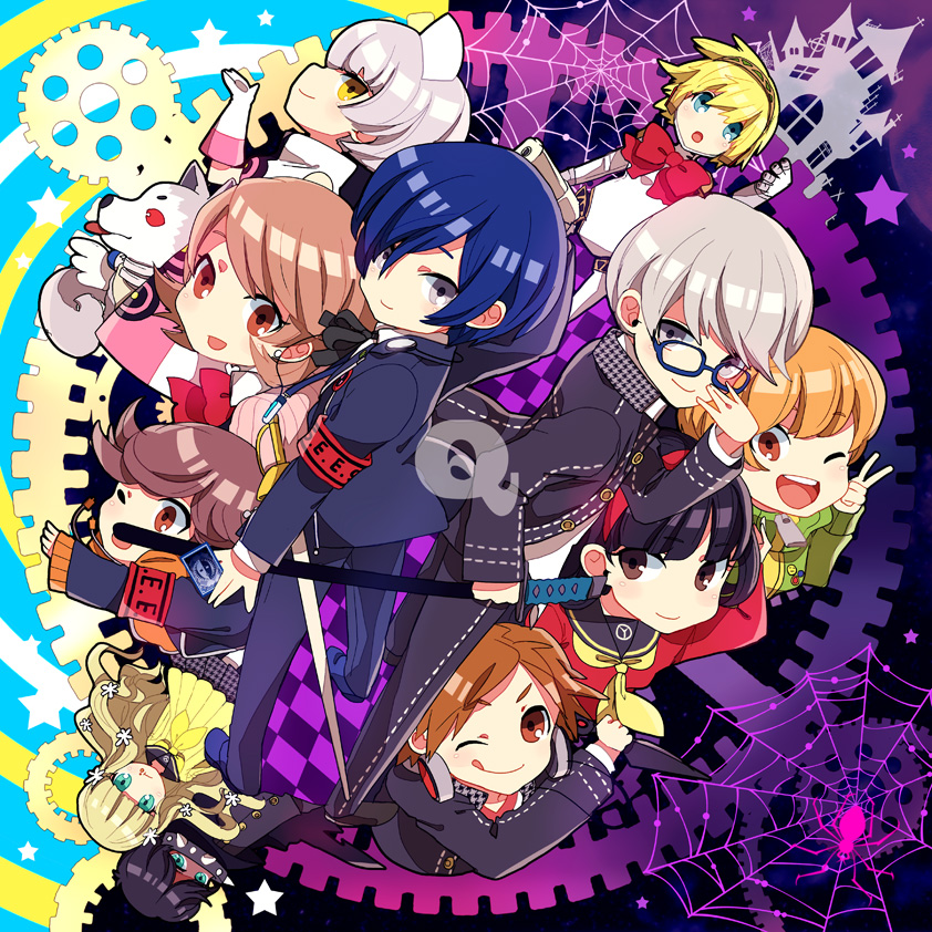5boys, 6+girls, ;), ;q, aigis_(persona), amada_ken, amagi_yukiko, android