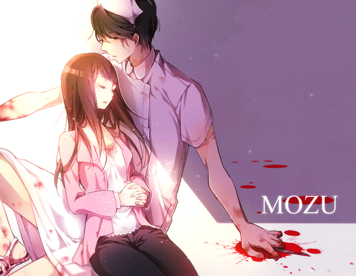 1boy, 1girl, black_hair, blood, brown_hair, crossdressing, closed_eyes, hat