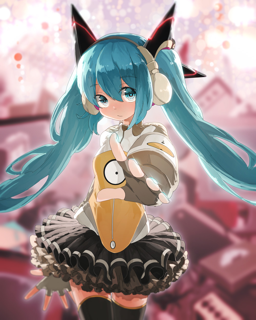 aqua_eyes, aqua_hair, bad_id, bad_pixiv_id, gloves, hatsune_miku, hatsune_miku_(heartbeat), headphones