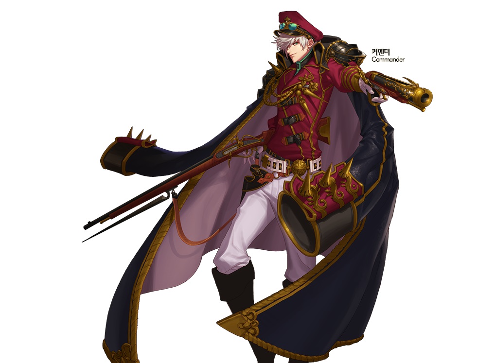 00s, bayonet, dnf, dungeon_and_fighter, flintlock_pistol, gun, gunner_(sekaiju), hat