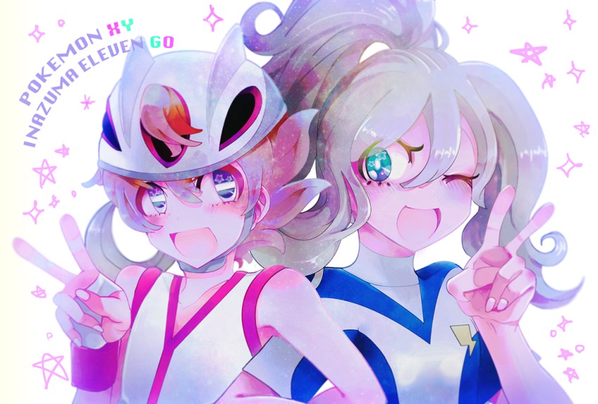 1boy, 1girl, bad_id, bad_pixiv_id, bare_shoulders, bicycle_helmet, bike_shorts, blonde_hair