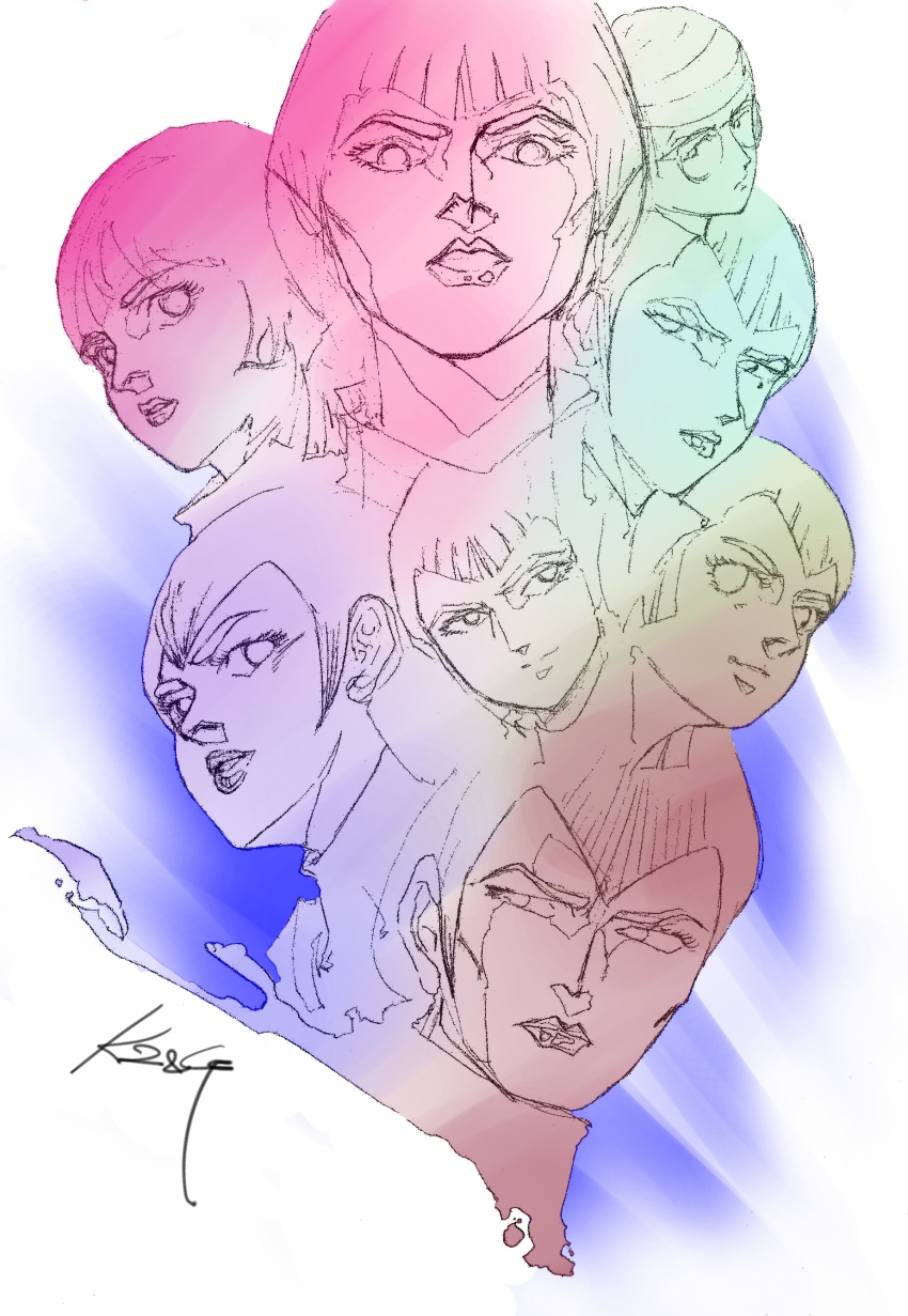 absurdres, character_request, densetsu_kyojin_ideon, glasses, harulu_ajiba, highres, kulara_kina, mayaya_rau