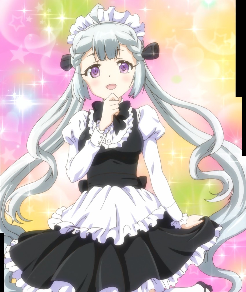 10s, anime_screenshot, apron, bishie_sparkle, hakua_berserker_bladefield, highres, kanojo_ga_flag_wo_oraretara, looking_at_viewer