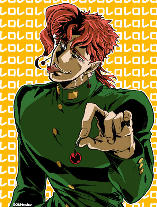 1boy, bad_id, bad_pixiv_id, cherry, food, fruit, gakuran, jojo_no_kimyou_na_bouken