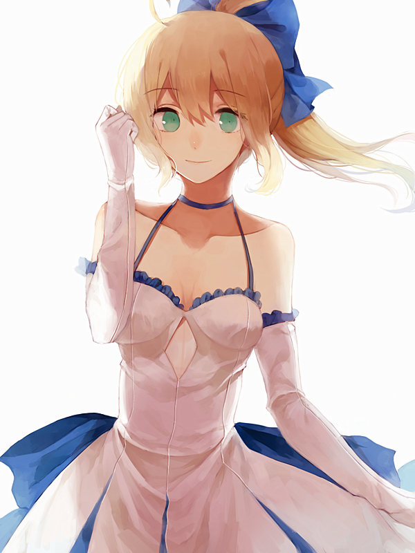 1girl, aa386993338, ahoge, artoria_pendragon_(fate), bad_id, bad_pixiv_id, bare_shoulders, blonde_hair