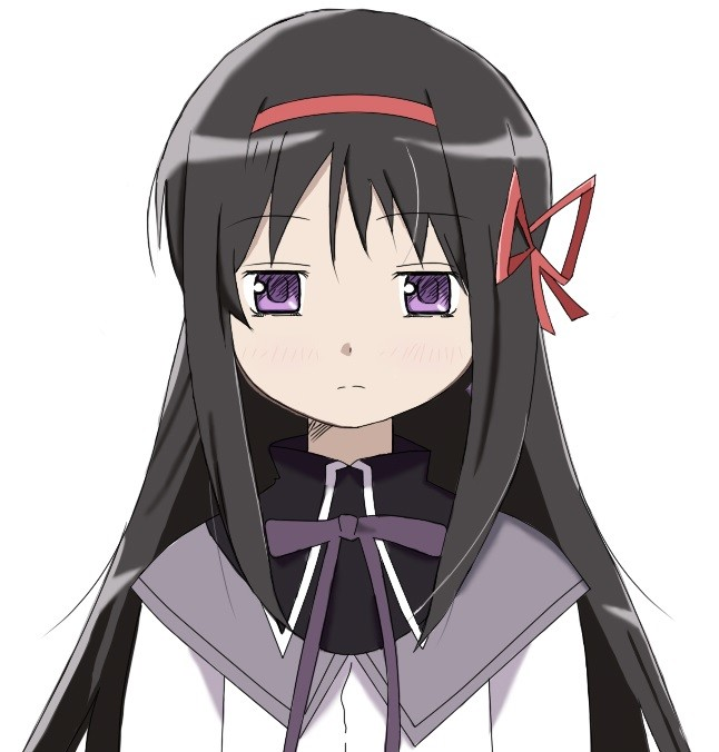 10s, 1girl, akemi_homura, akemi_homura_(magical_girl), animated, animated_png, black_hair, blush, female_focus, hair_ribbon, long_hair, looking_at_viewer, magical_girl, mahou_shoujo_madoka_magica, mahou_shoujo_madoka_magica_(anime), md5_mismatch, nekosensei, portrait, purple_eyes, ribbon, simple_background, smile, solo, talking, ugoira, upper_body, white_background