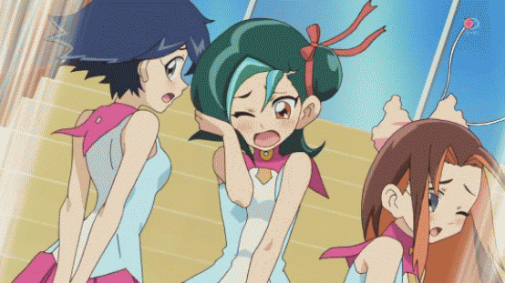 3girls, animated, animated_gif, blush, clothes_lift, covering_privates, covering_crotch, curvy, mizuki_kotori_(yu-gi-oh!), multiple_girls, sachi_(yu-gi-oh!), school_uniform, sei_(yu-gi-oh!), skirt, skirt_lift, wind, wind_lift, yu-gi-oh!, yuu-gi-ou, yuu-gi-ou_zexal