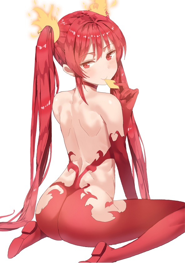 1girl, ass, back, bad_id, bad_pixiv_id, bare_shoulders, choker, cthugha_(nyaruko-san)