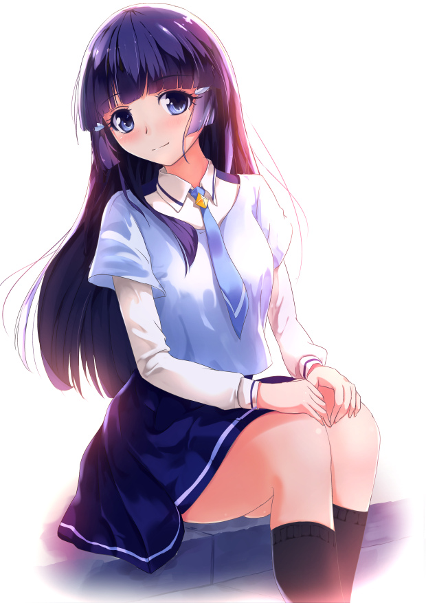 10s, 1girl, aoki_reika, bad_id, bad_pixiv_id, blouse, blue_eyes, blue_hair