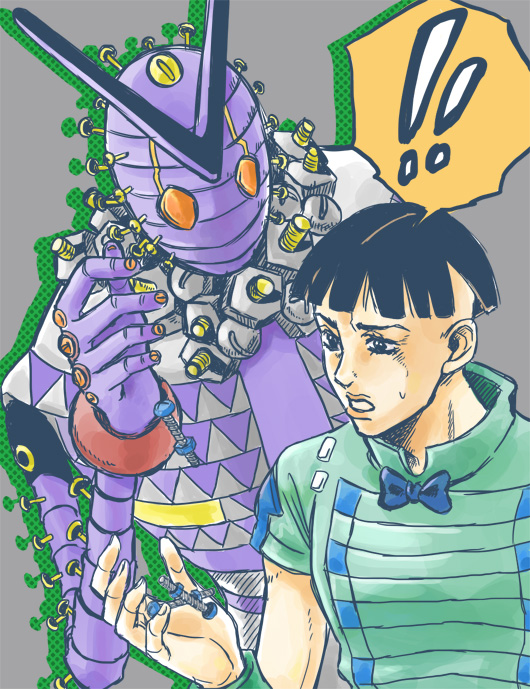 2boys, bow, bowtie, higashikata_joshu, jojo_no_kimyou_na_bouken, jojolion, multiple_boys, nora_(act2)
