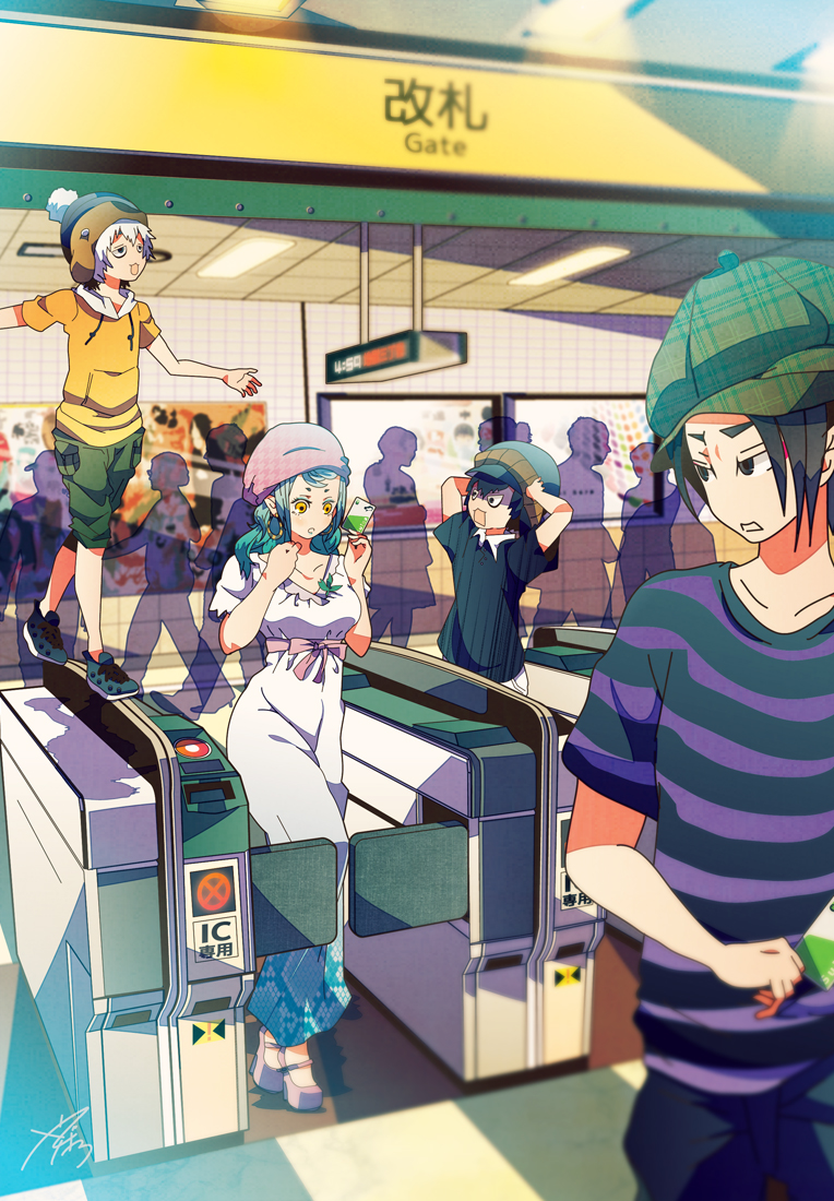 10s, 1girl, bad_id, bad_pixiv_id, black_eyes, black_hair, green_hair, hoozuki_(hoozuki_no_reitetsu)