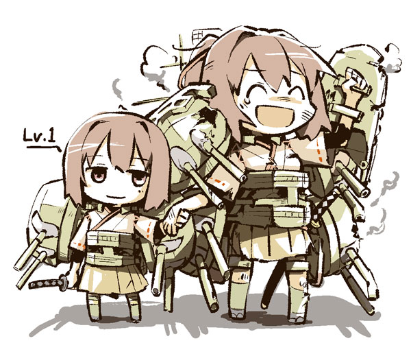 10s, 2girls, :d, ^_^, aged_down, bruise, closed_eyes, holding_hands